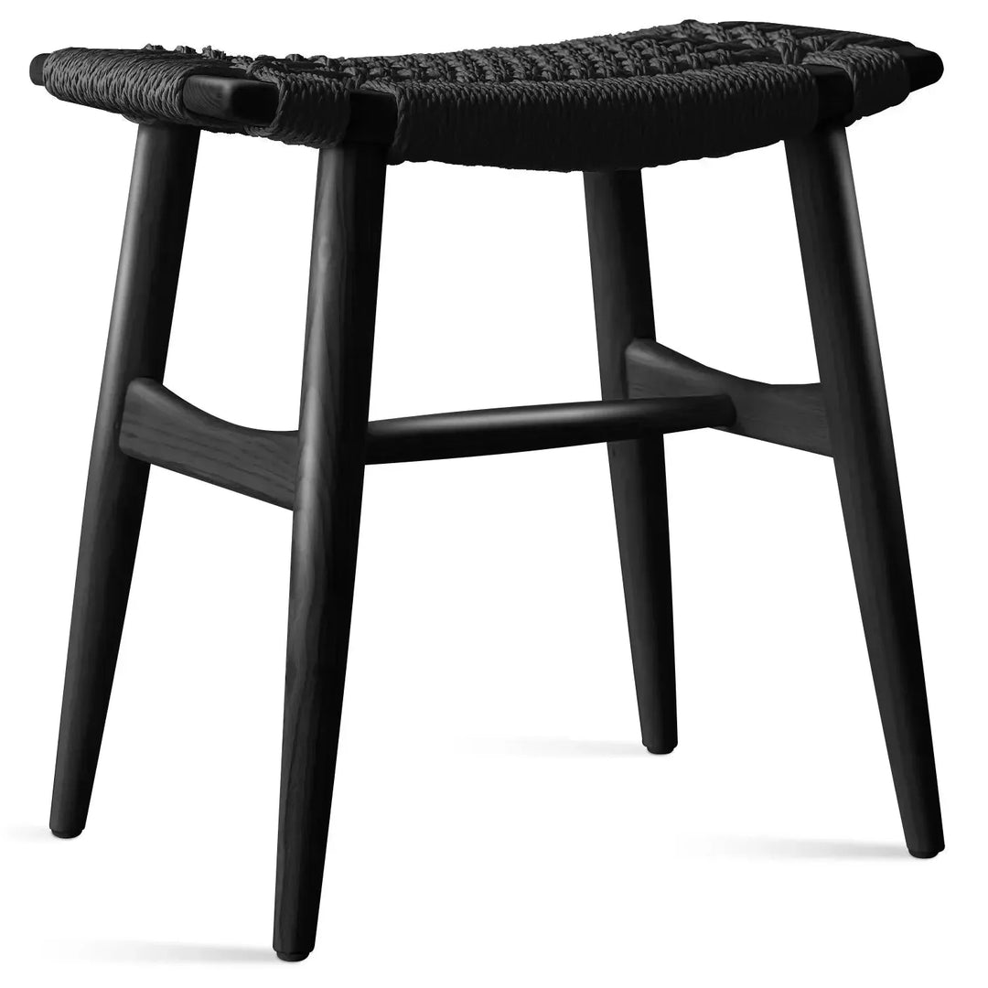 Japandi wood woven rope dining stool woven detail 11.