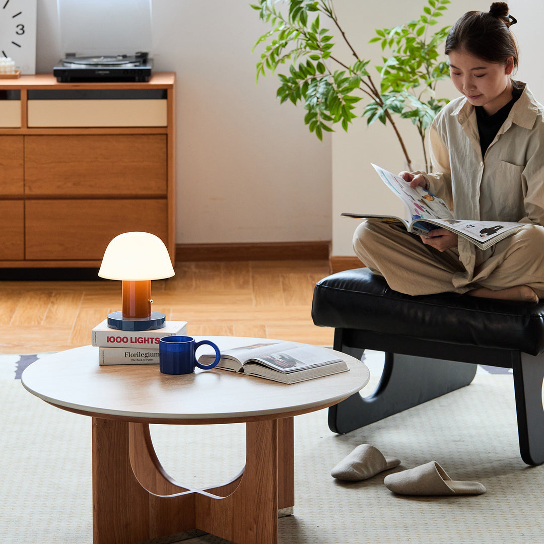 Scandinavian sintered stone coffee table set shells material variants.