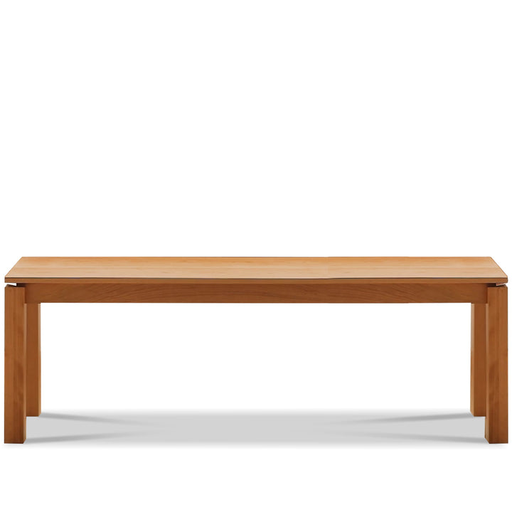 Minimalist cherry wood dining bench coastal situational feels.