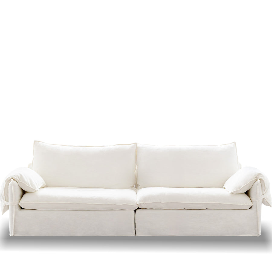 Cream Cotton Fabric 3 Seater Sofa FOLDING EAR