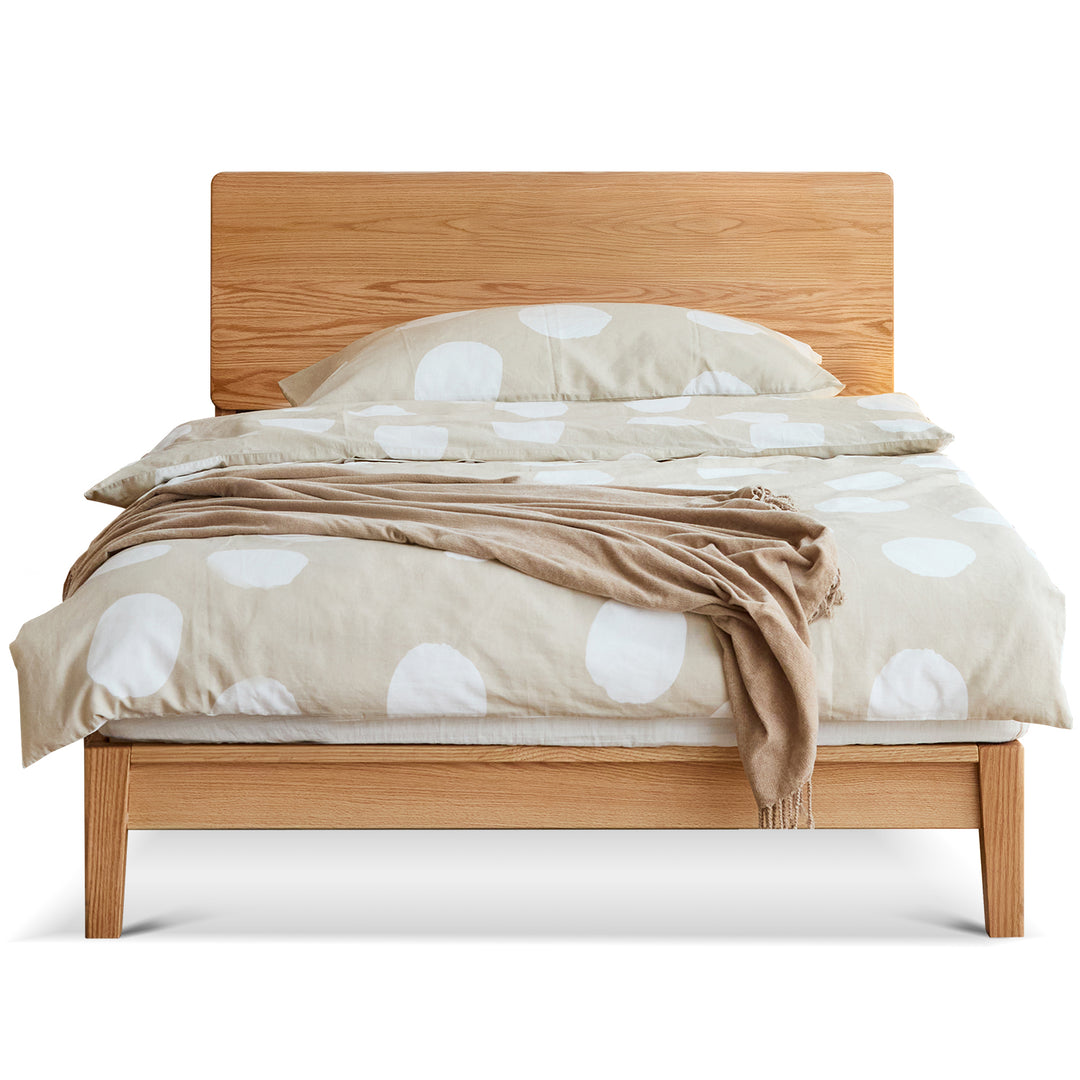 Scandinavian oak wood bed solid environmental situation.