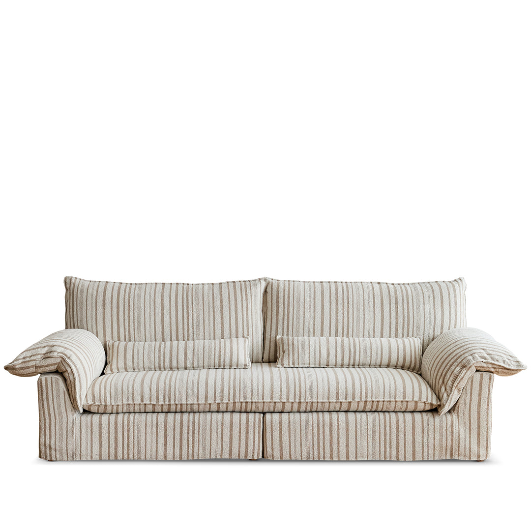 Vintage chenille velvet fabric 3 seater sofa koala in white background.