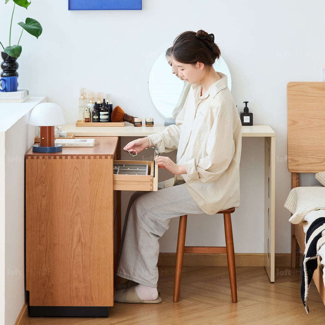 Scandinavian cherry wood dressing table timeless in real life style.