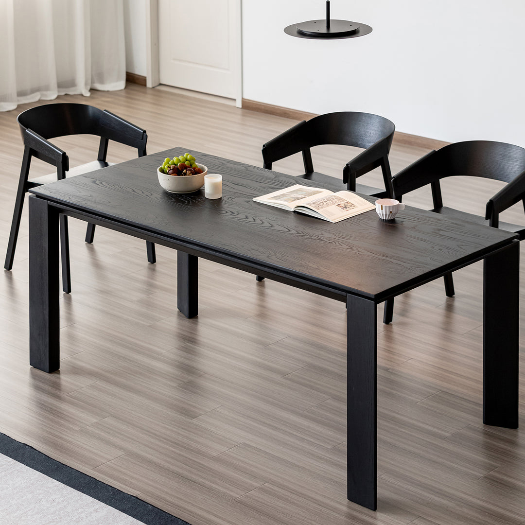 Minimalist ash wood dining table kor in real life style.