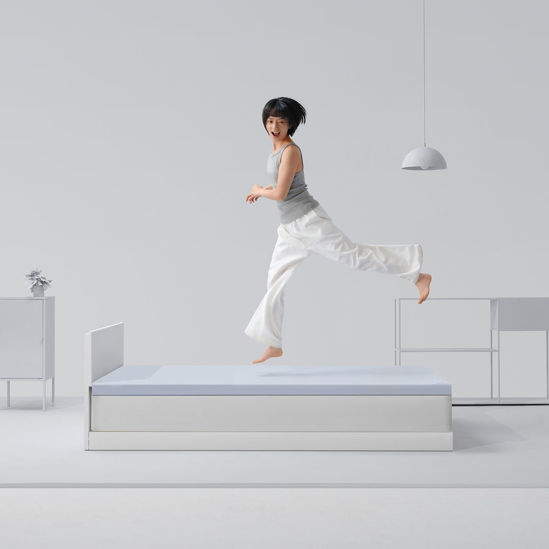 6cm hybrid medium firm cooling skin mattress bluebox in details.