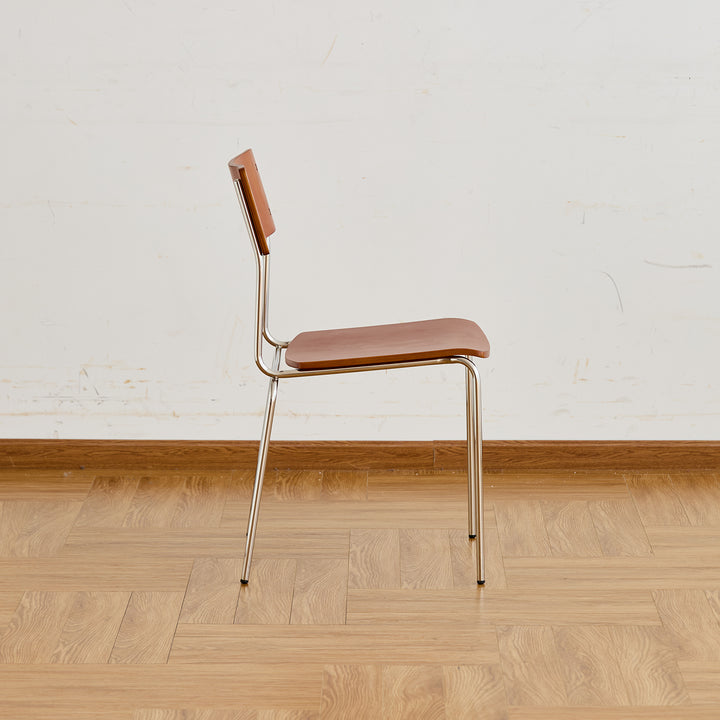 Scandinavian boxwood armless dining chair pinecone with context.