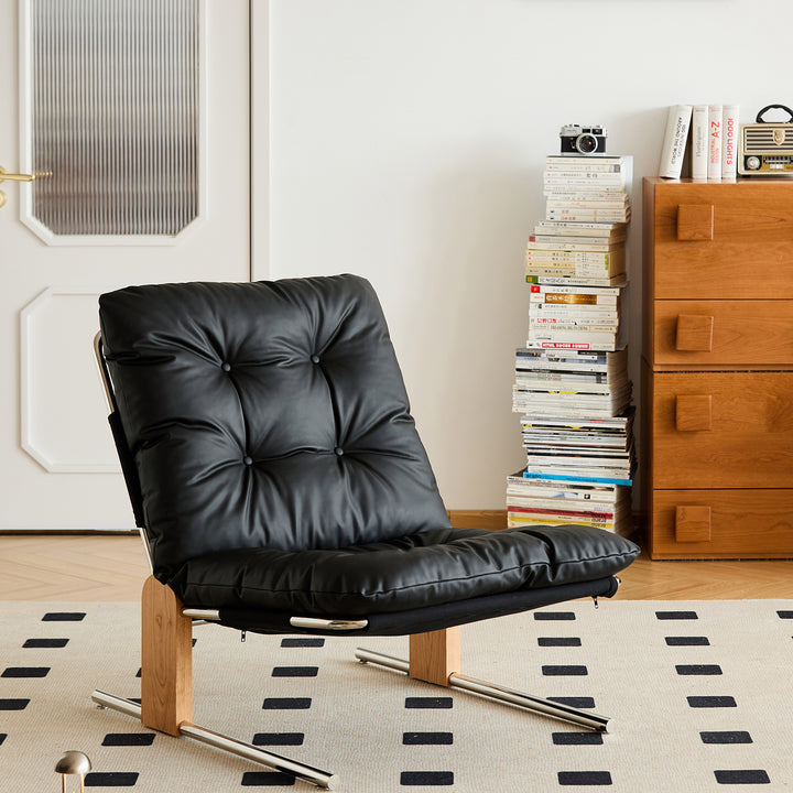 Scandinavian microfiber leather 1 seater sofa chair tessidi in details.