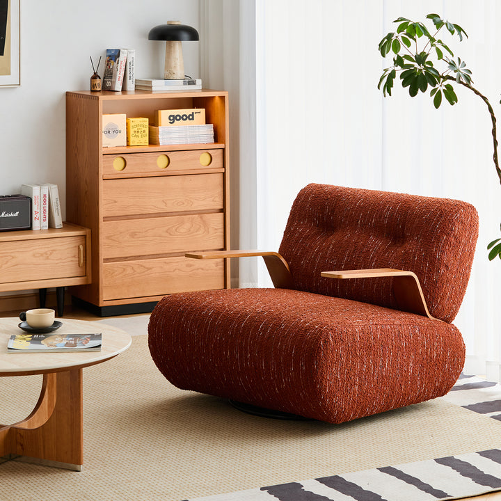 Modern mixed weave fabric revolving 1 seater sofa benny conceptual design.