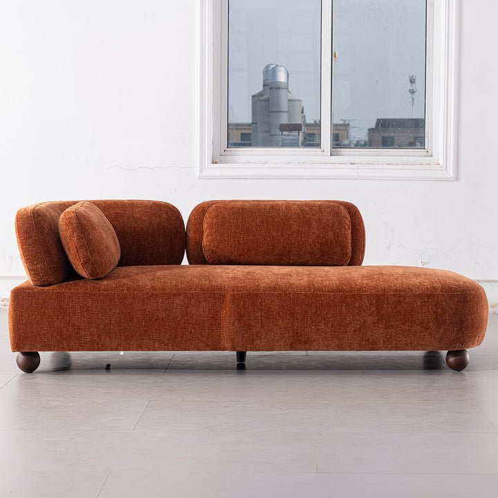 Cream velvet fabric modular chaise 2 seater sofa bubba in details.