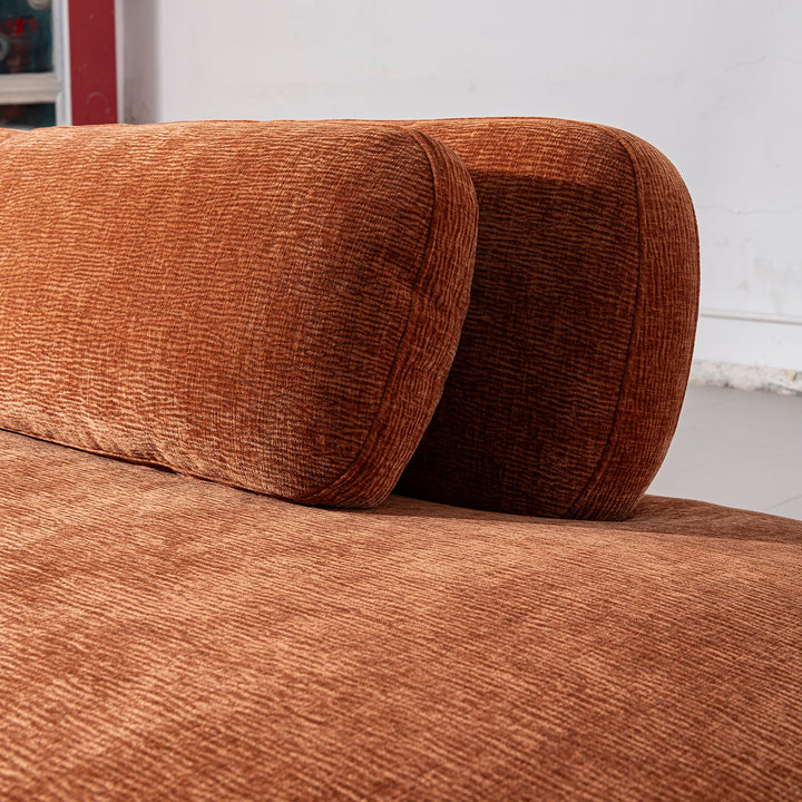 Cream velvet fabric modular l shape sectional sofa 4+l bubba in close up details.