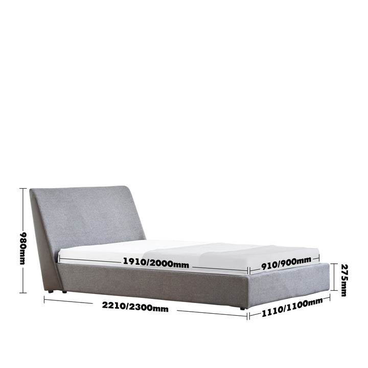 Minimalist Fabric Bed VASELLI