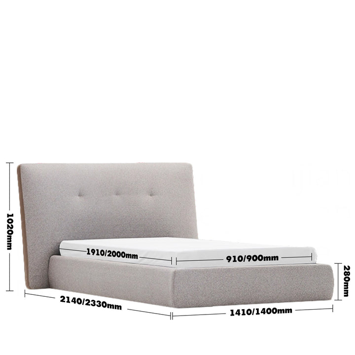 Minimalist Fabric Bed CHARLES