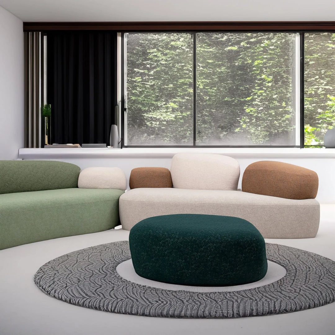 Contemporary fabric 4 seater sofa pebble primary product view.