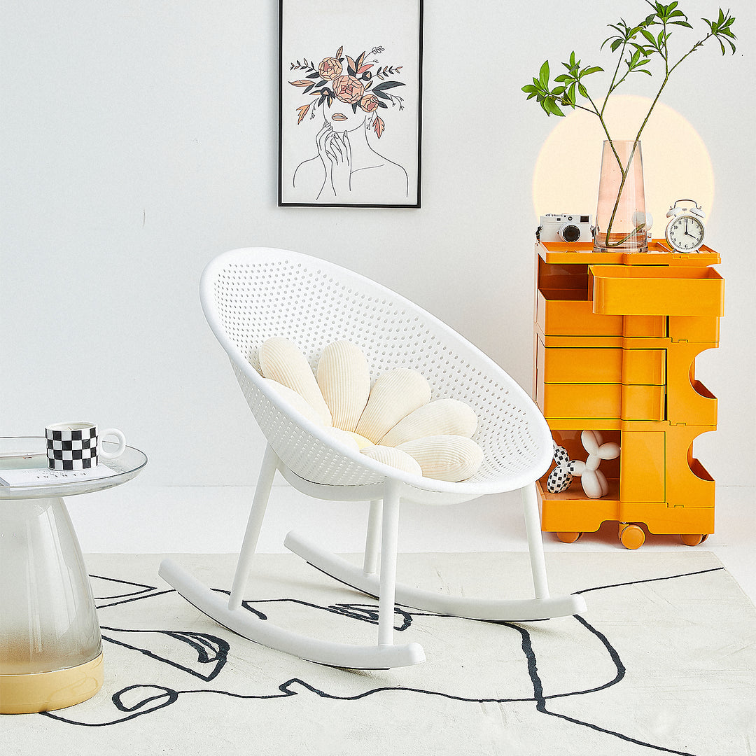 Contemporary plastic rocking chair 1 seater sofa europa with context.