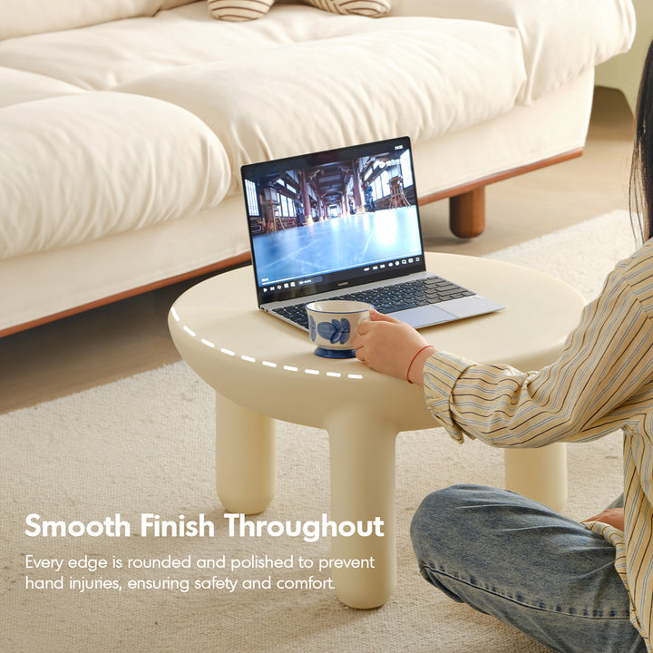 Contemporary plastic side table snap in real life style.