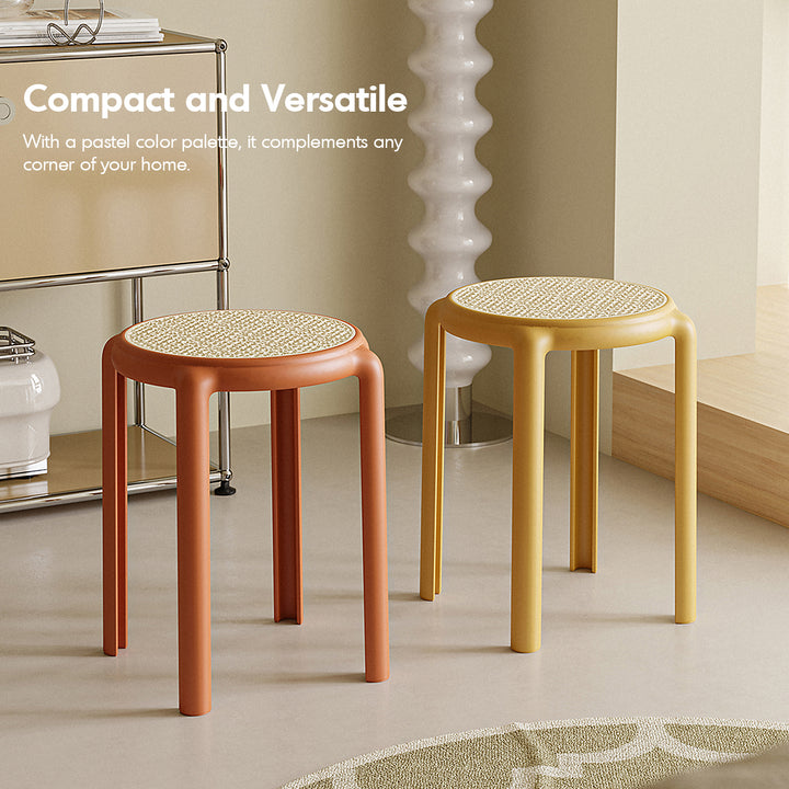 Scandinavian plastic stackable dining stool cesca material variants.