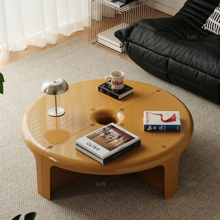 Contemporary abs transformable coffee table bobo in panoramic view.
