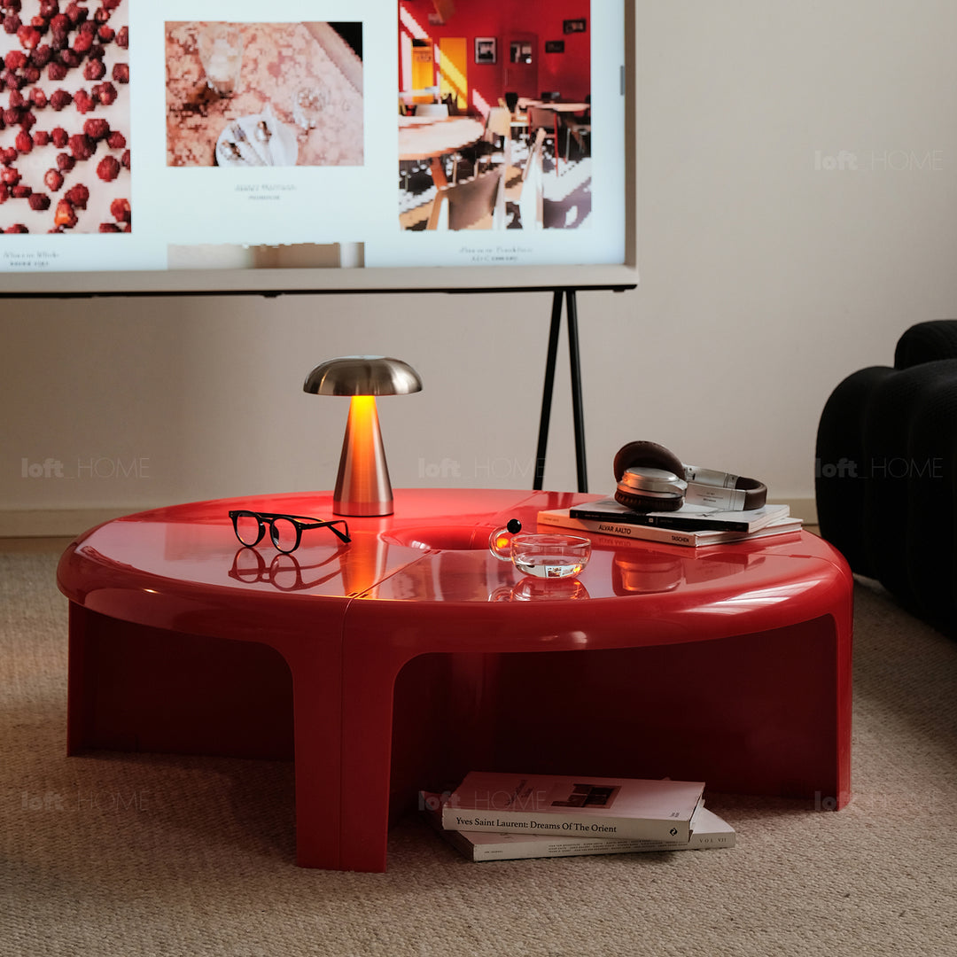 Contemporary abs transformable coffee table bobo with context.