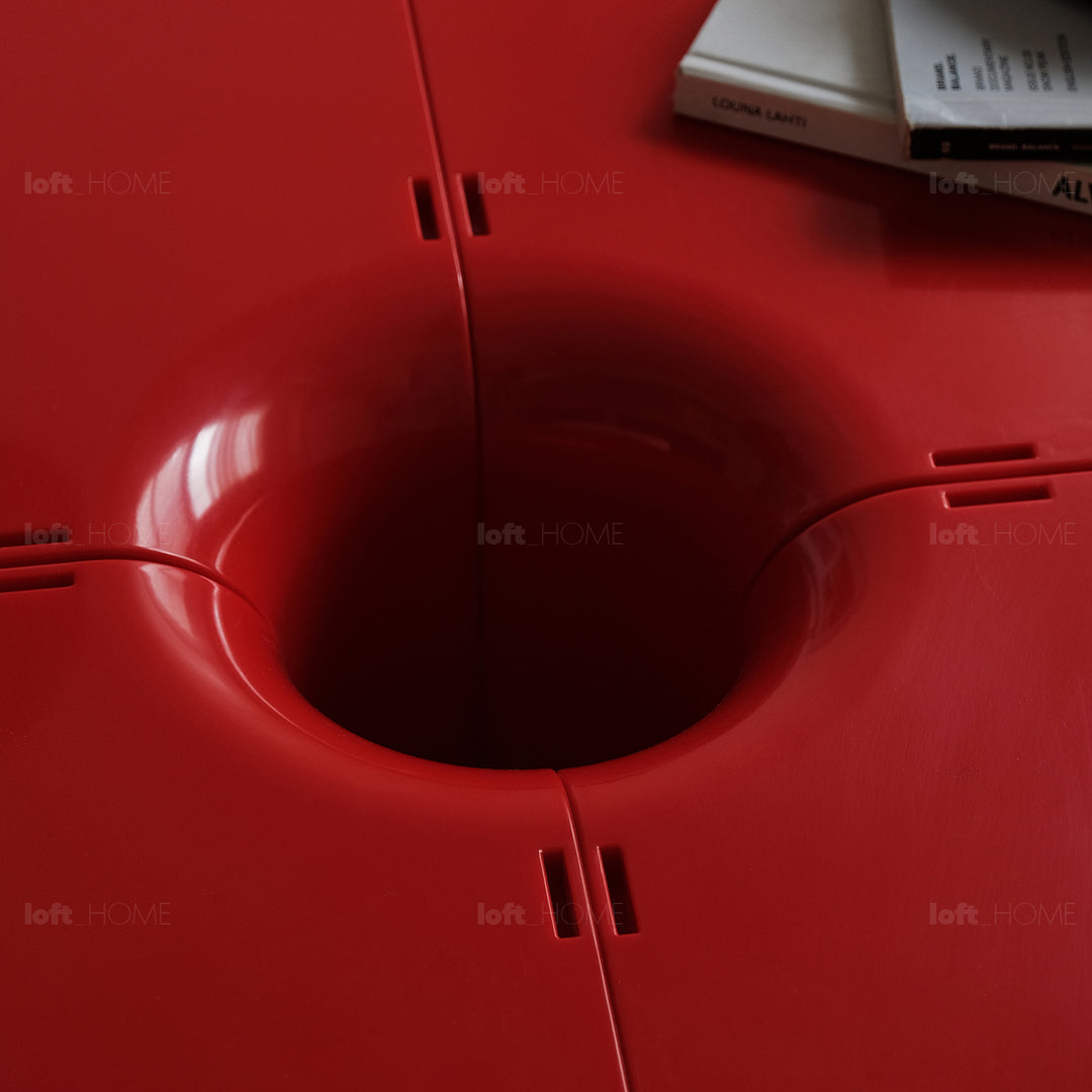 Contemporary abs transformable coffee table bobo in details.