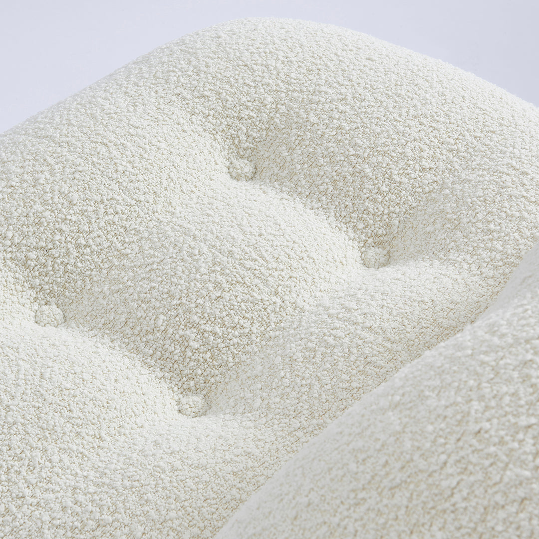 Contemporary boucle fabric 1 seater sofa soriana detail 1.