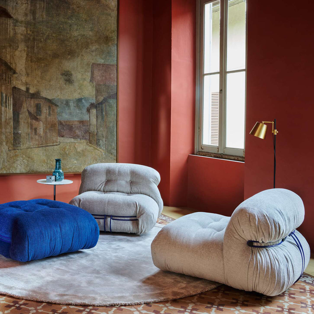 Contemporary boucle fabric 1 seater sofa soriana in details.