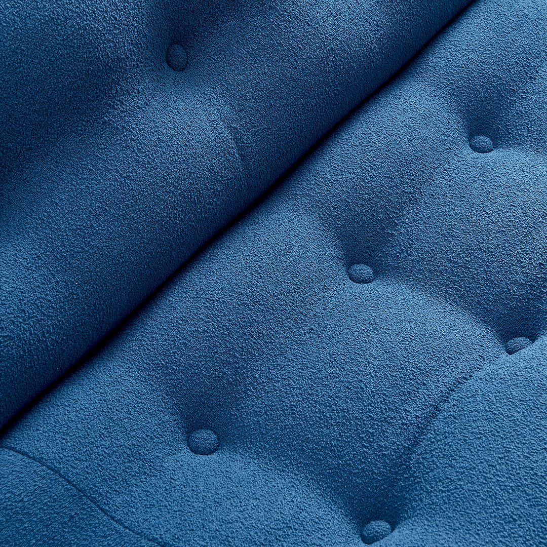 Contemporary boucle fabric 2 seater sofa soriana in still life.