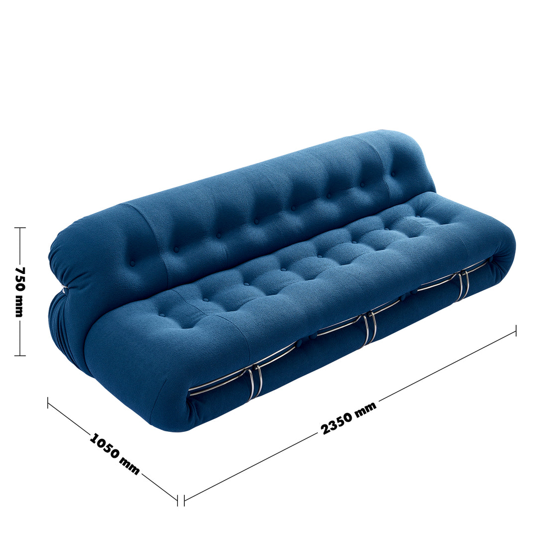 Contemporary boucle fabric 3 seater sofa soriana size charts.