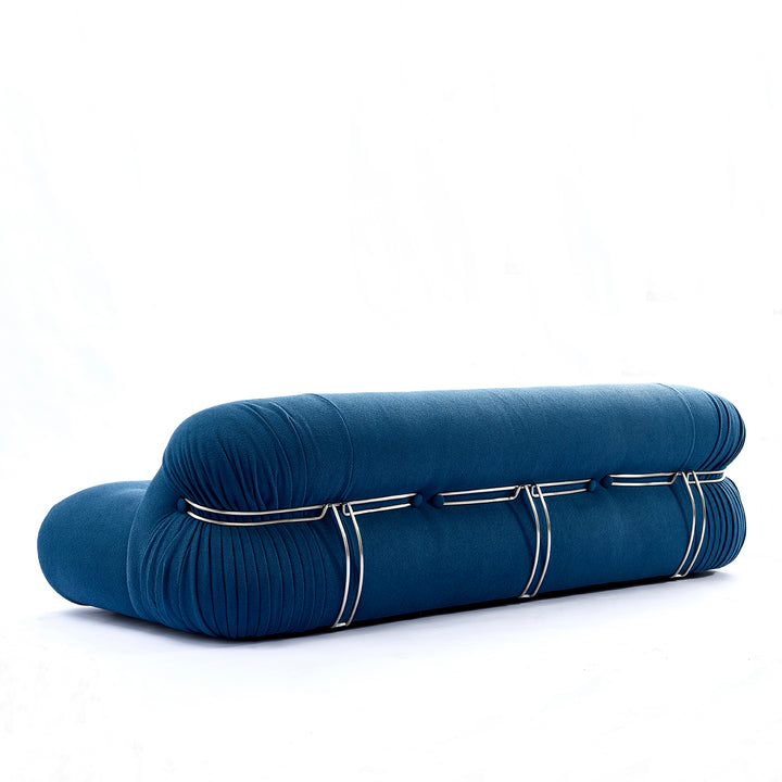 Contemporary boucle fabric 3 seater sofa soriana with context.