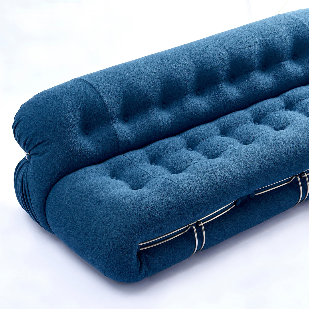 Contemporary boucle fabric 3 seater sofa soriana in details.