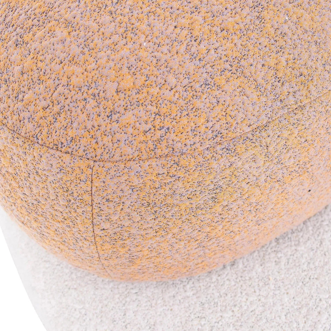 Contemporary fabric 4 seater sofa pebble in still life.