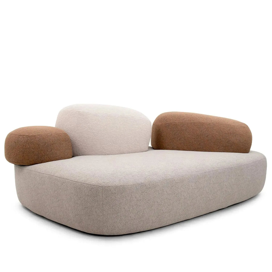 Contemporary fabric 4 seater sofa pebble in white background.