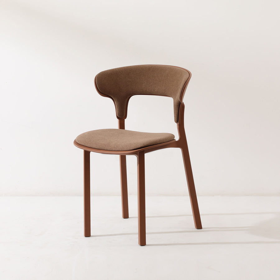 Contemporary fabric plastic dining chair hug primary product view.