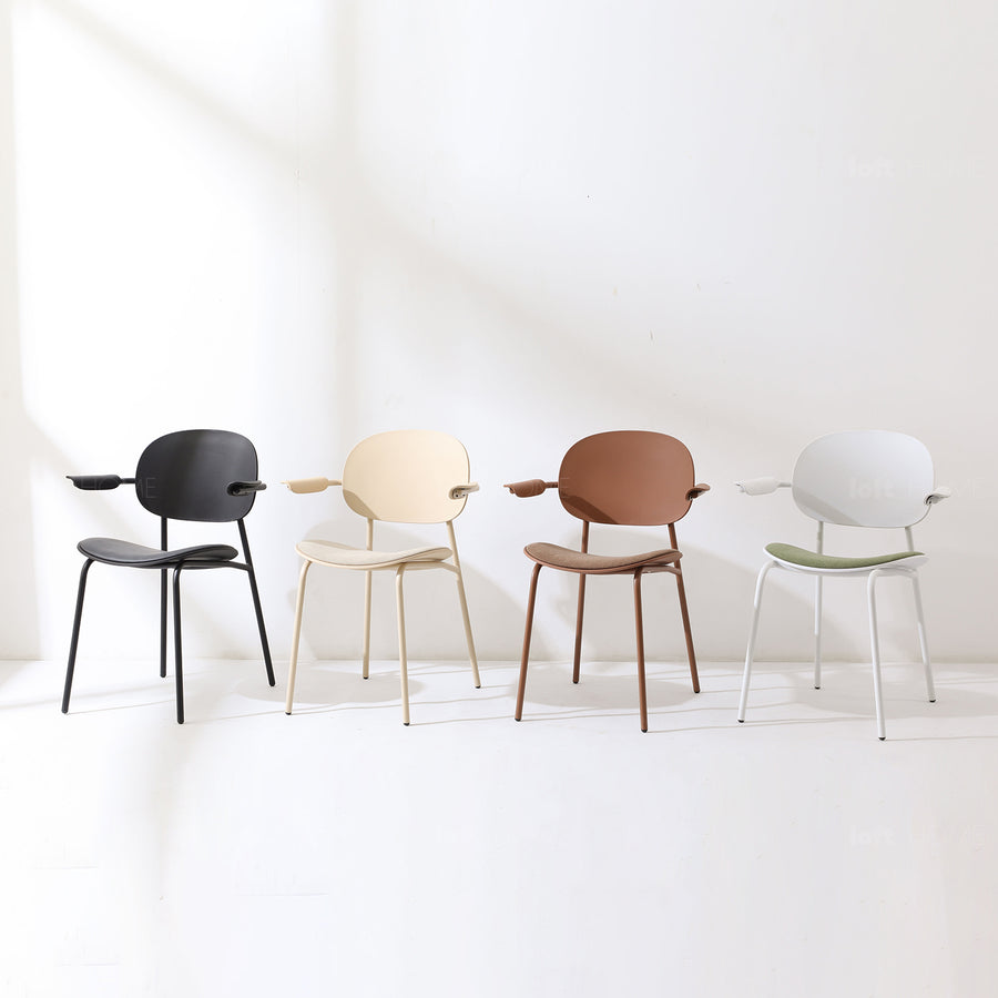 Contemporary fabric plastic dining chair loop primary product view.