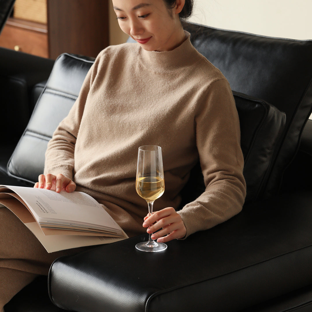 Contemporary genuine leather sectional 4 seater sofa nexus in panoramic view.