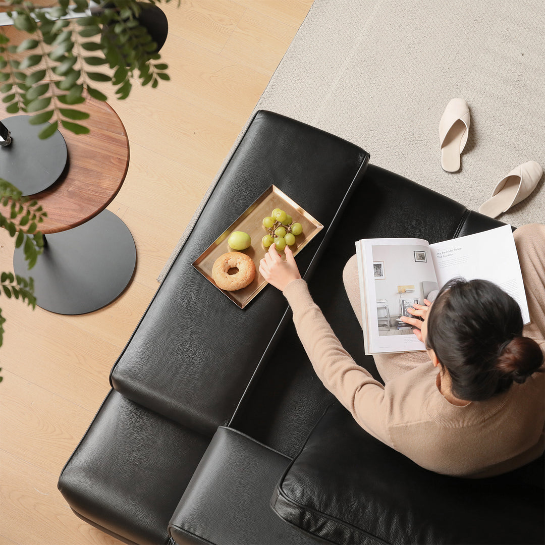 Contemporary genuine leather sectional 4 seater sofa nexus in still life.