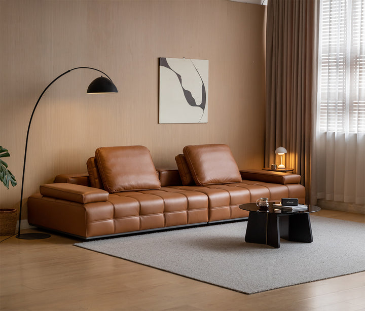 Contemporary genuine leather sectional 4 seater sofa nexus detail 4.
