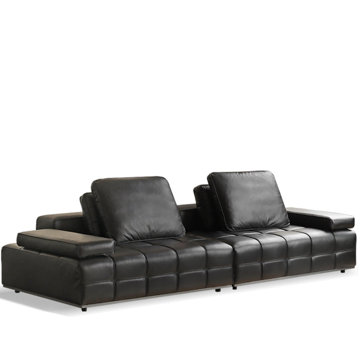 Contemporary genuine leather sectional 4 seater sofa nexus in white background.