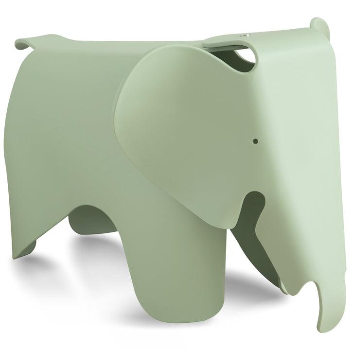 Contemporary plastic ottoman eli in white background.