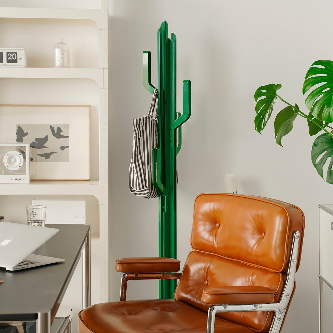 Contemporary steel clothes hanger cactus in real life style.