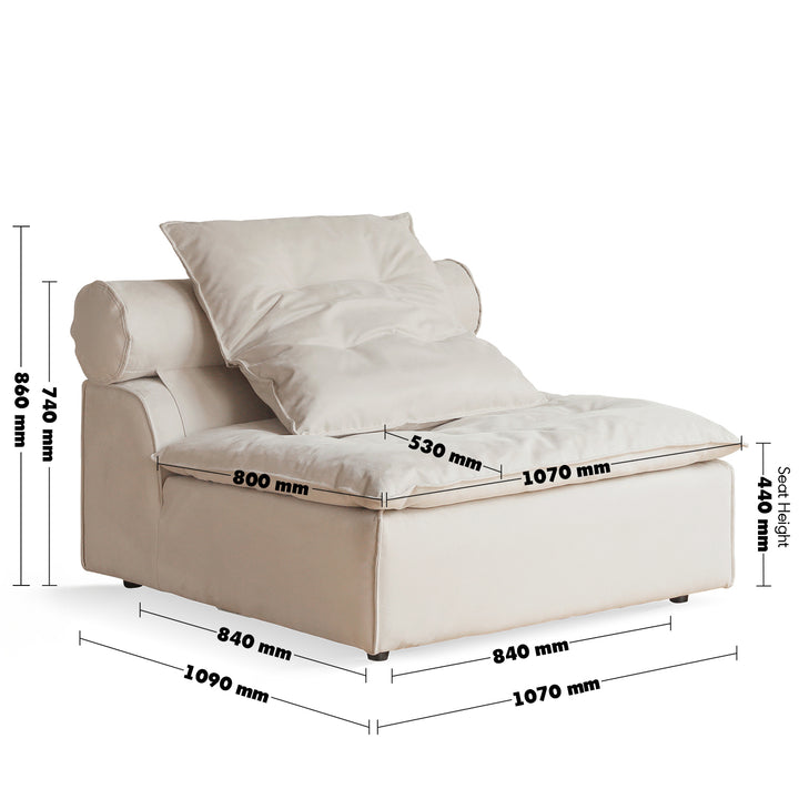 Contemporary Suede Fabric Modular Armless 1 Seater Sofa BLOOM