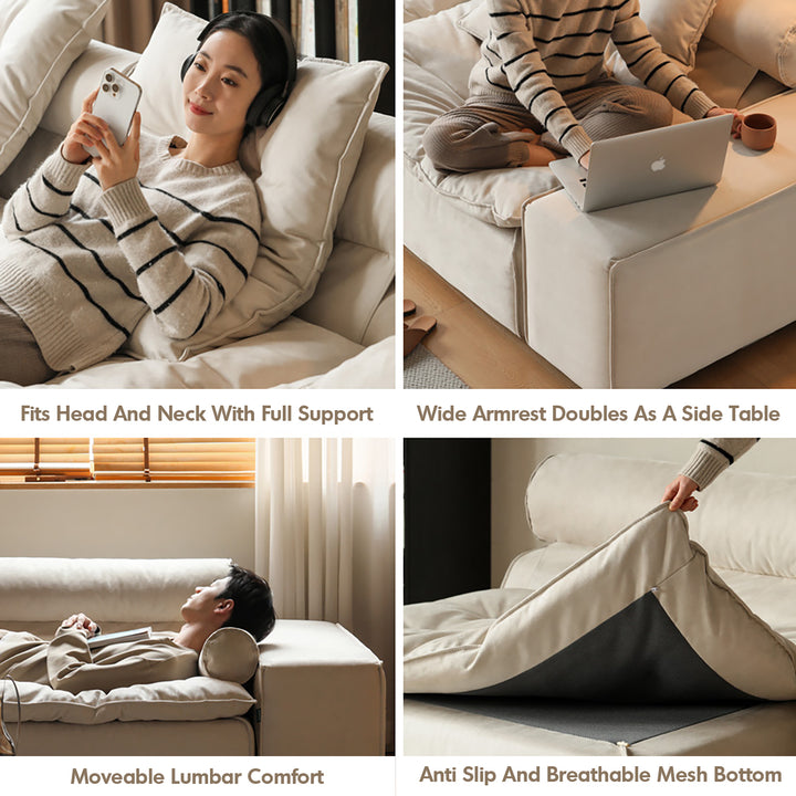 Contemporary suede fabric modular l shape sectional sofa 2+l bloom detail 8.