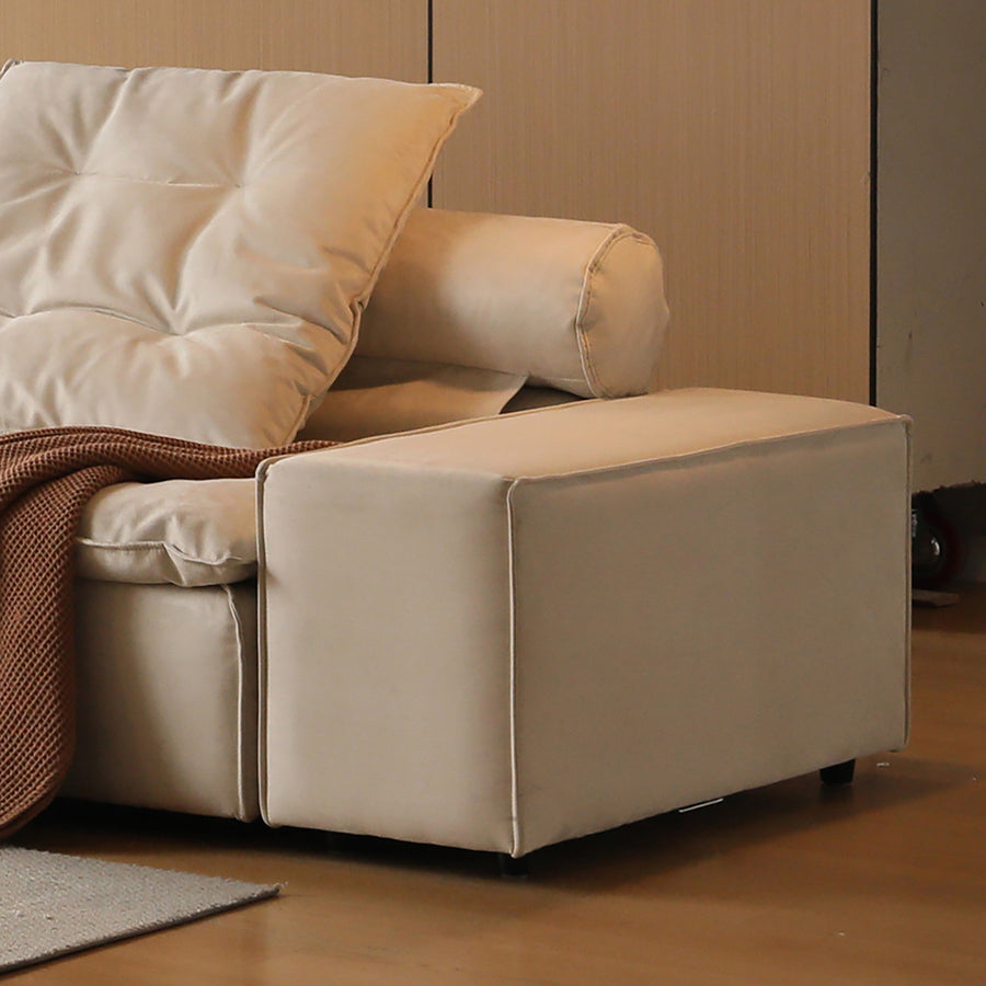 Contemporary suede fabric modular sofa armrest bloom primary product view.