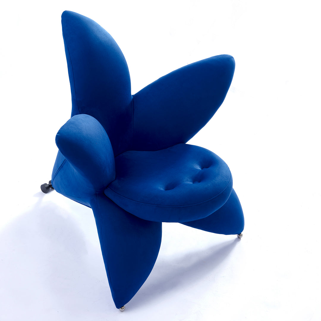 Contemporary velvet 1 seater sofa chair getsuen primary product view, 71-Getsuen-Blue