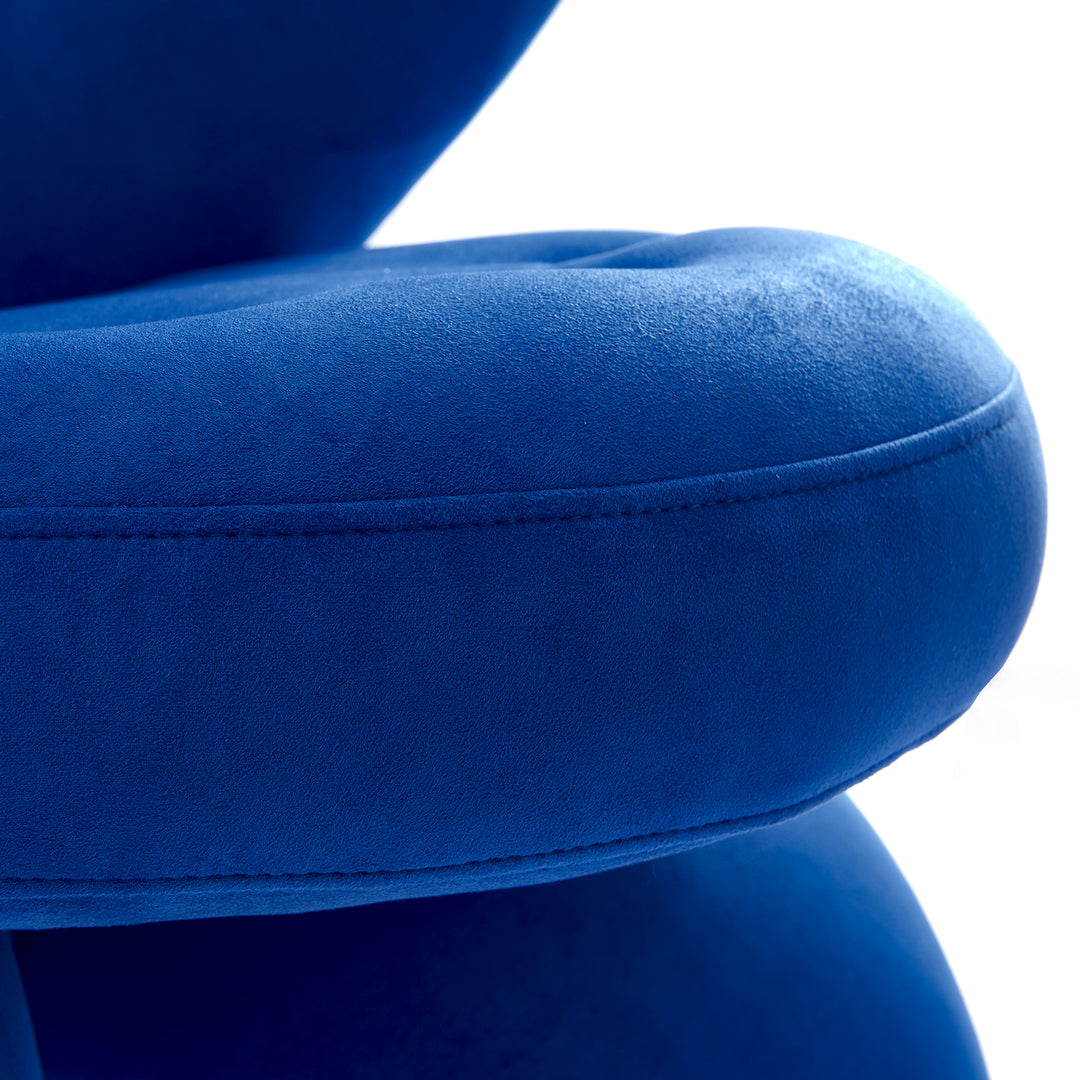 Contemporary velvet 1 seater sofa chair getsuen in panoramic view, 71-Getsuen-Blue