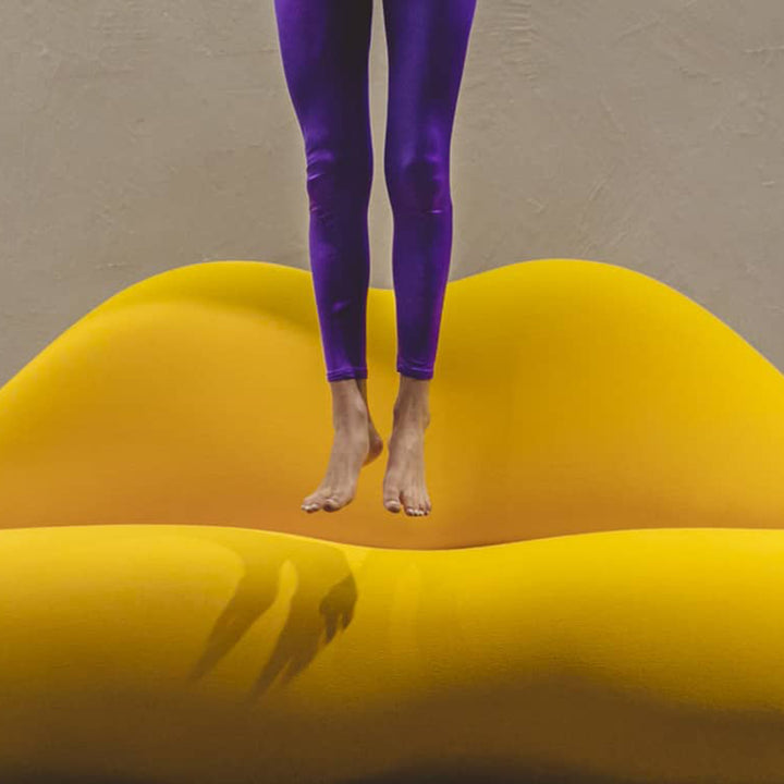 Contemporary velvet 2 seater sofa bocca conceptual design.