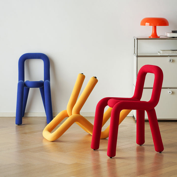 Contemporary velvet fabric dining chair bold primary product view.