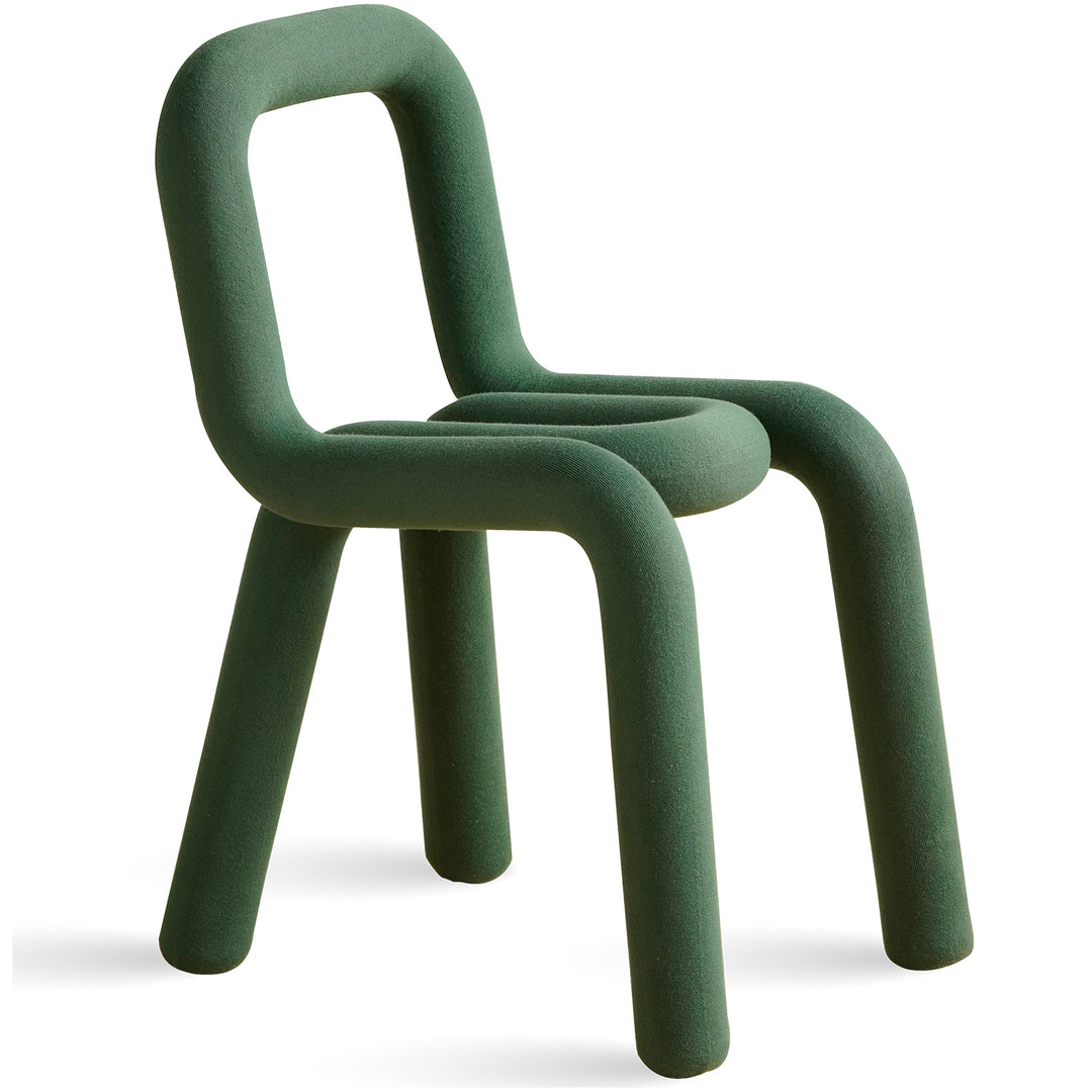 Contemporary velvet fabric dining chair bold layered structure.