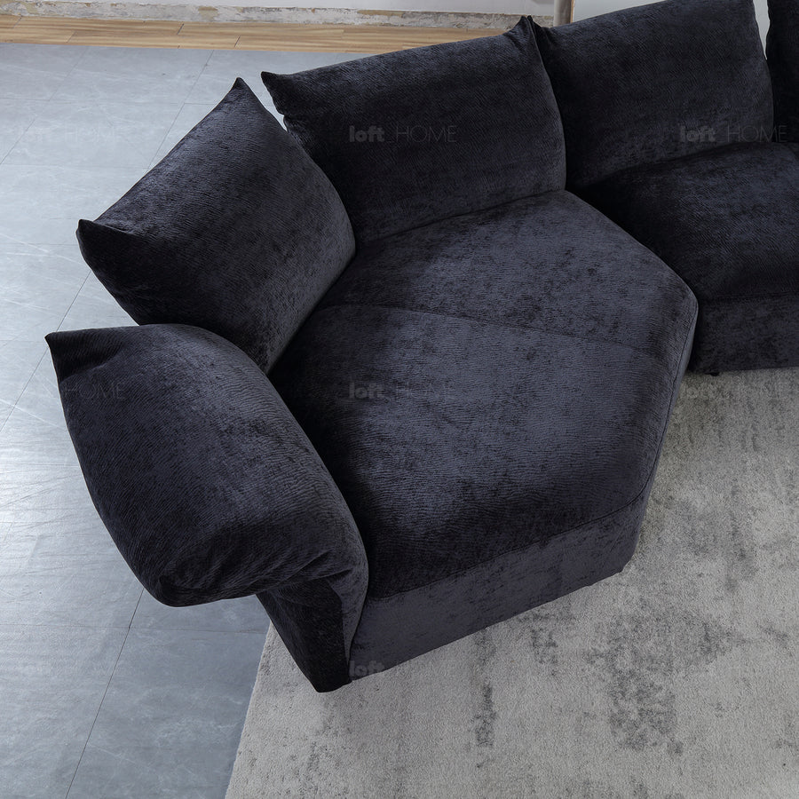Contemporary velvet fabric modular big joint connection sofa flower primary product view.