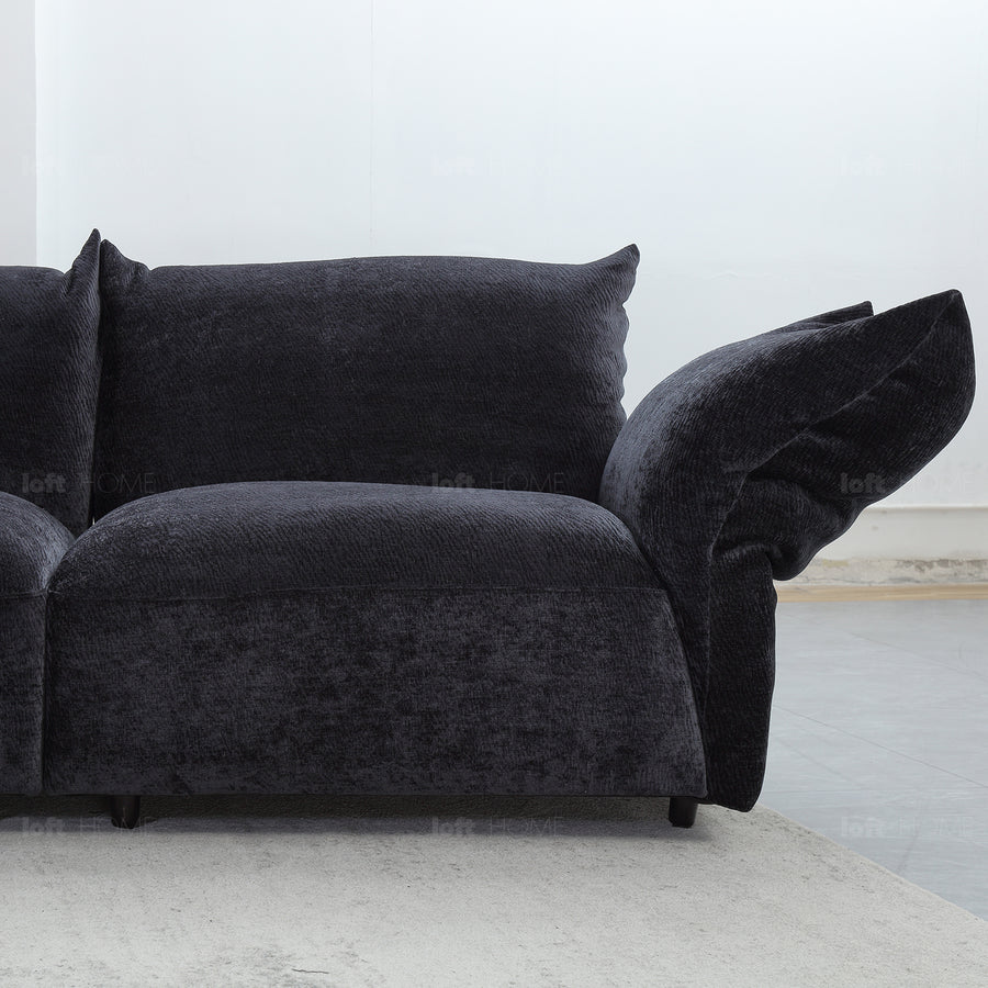 Contemporary velvet fabric modular corner 1 seater sofa flower primary product view.