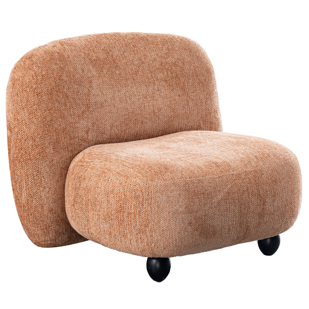 Cream boucle fabric 1 seater sofa malt in white background.